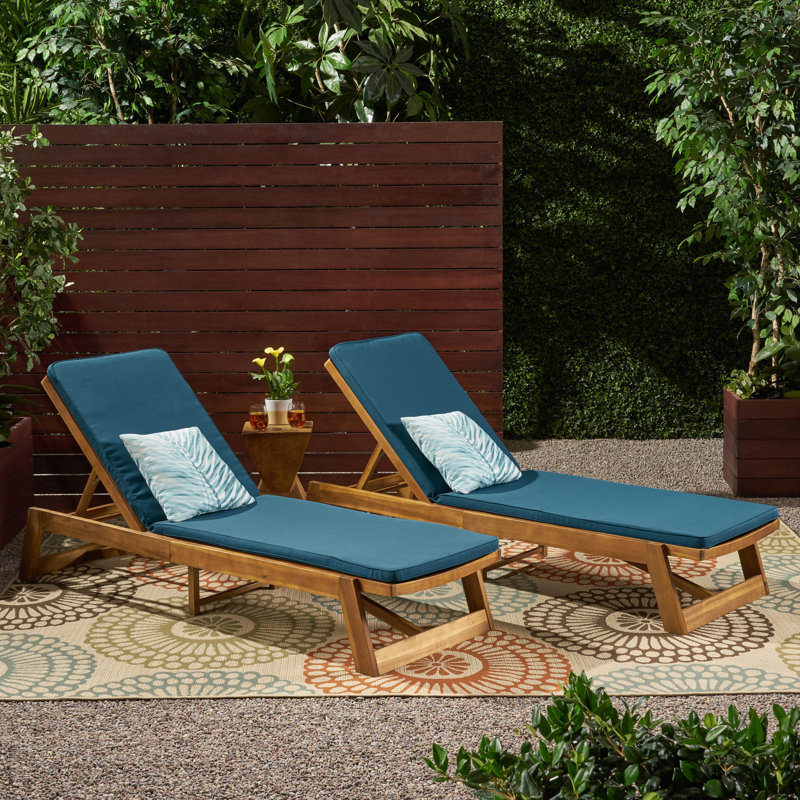 Breakwater Bay Gavyn Outdoor Reclining Chaise Lounge with Cushion
